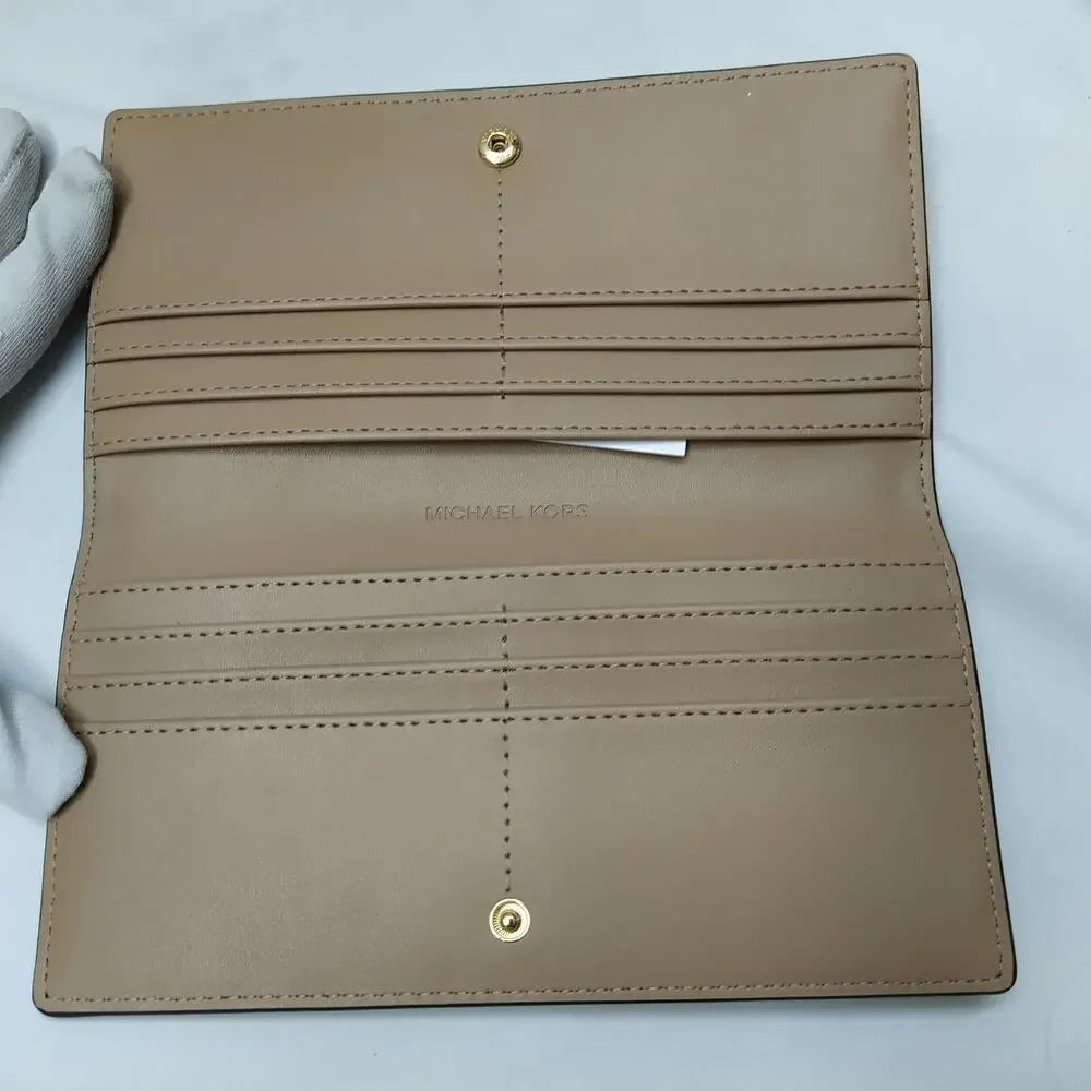 Michael Kors Reed Camel Leather Credit Card Bifold Snap Wallet - NWT $298
